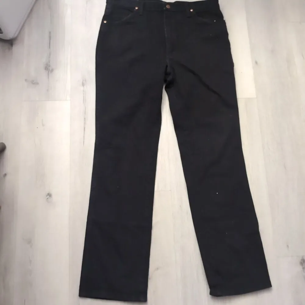 Wrangler Jeans Men's Size 36 Black Cowboy Cut Denim Wrangler